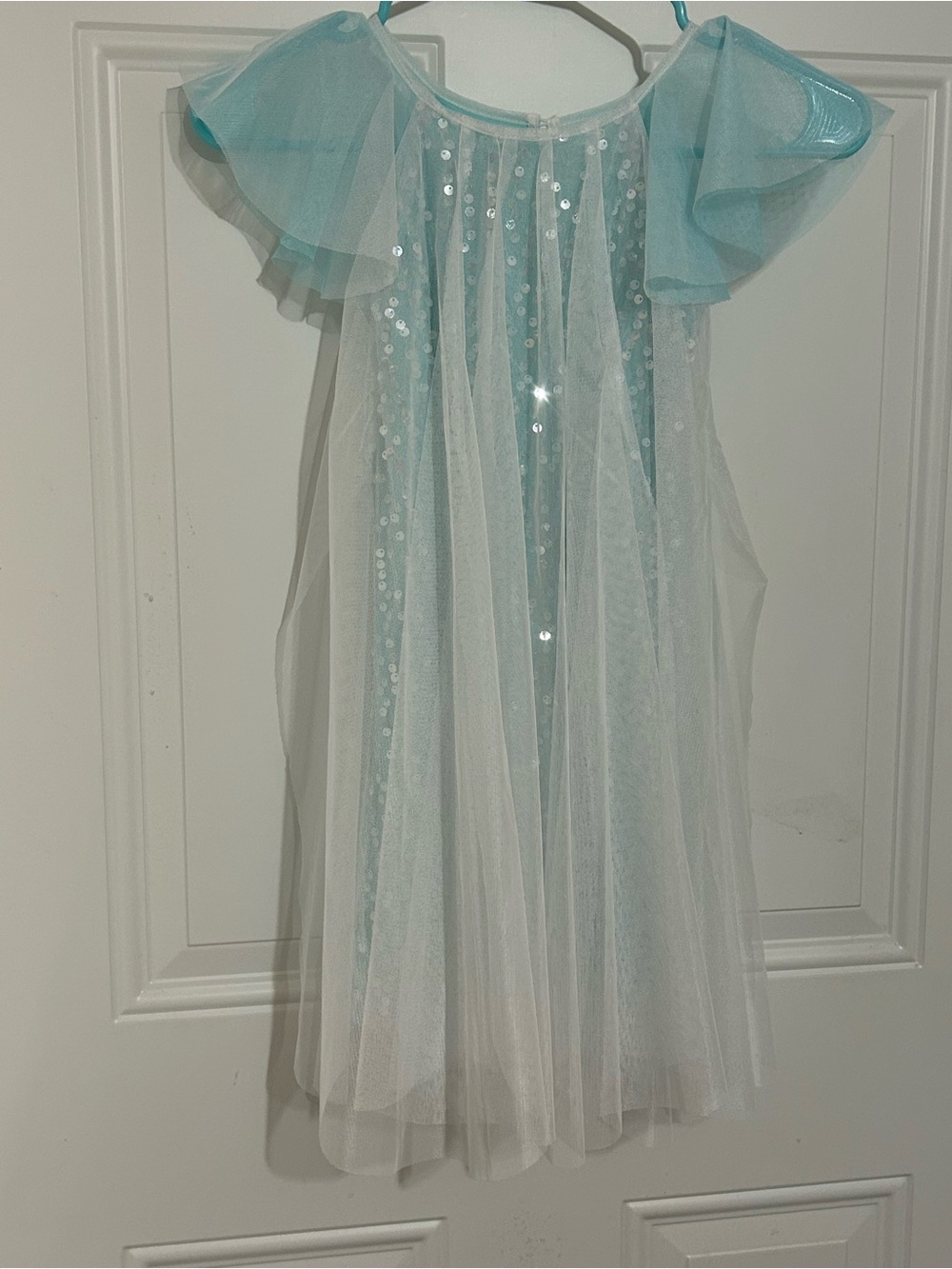 Isobella & Chloe Aqua and White Girls' Dress